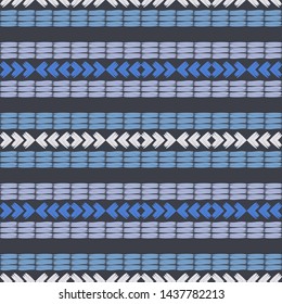 Ethnic boho seamless pattern. Lace. Embroidery on fabric. Patchwork texture. Weaving. Traditional ornament. Tribal pattern. Folk motif. Can be used for wallpaper, textile, wrapping, web.
