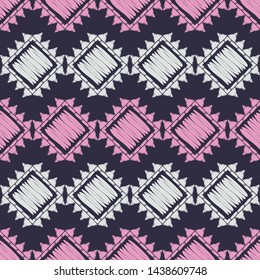 Ethnic boho seamless pattern. Lace. Embroidery on fabric. Patchwork texture. Weaving. Traditional ornament. Tribal pattern. Folk motif. Can be used for wallpaper, textile, wrapping, web.