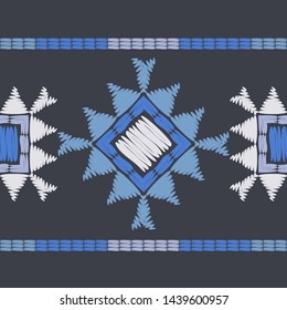 Ethnic boho seamless pattern. Lace. Embroidery on fabric. Patchwork texture. Weaving. Traditional ornament. Tribal pattern. Folk motif. Can be used for wallpaper, textile, wrapping, web.