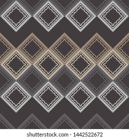 Ethnic boho seamless pattern. Lace. Embroidery on fabric. Patchwork texture. Weaving. Traditional ornament. Tribal pattern. Folk motif. Can be used for wallpaper, textile, wrapping, web.
