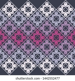 Ethnic boho seamless pattern. Lace. Embroidery on fabric. Patchwork texture. Weaving. Traditional ornament. Tribal pattern. Folk motif. Can be used for wallpaper, textile, wrapping, web.