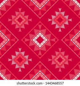 Ethnic boho seamless pattern. Lace. Embroidery on fabric. Patchwork texture. Weaving. Traditional ornament. Tribal pattern. Folk motif. Can be used for wallpaper, textile, wrapping, web.