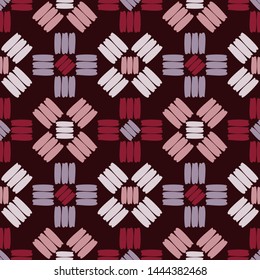 Ethnic boho seamless pattern. Lace. Embroidery on fabric. Patchwork texture. Weaving. Traditional ornament. Tribal pattern. Folk motif. Can be used for wallpaper, textile, wrapping, web.