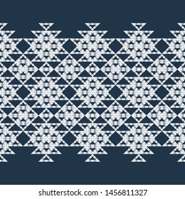 Ethnic boho seamless pattern. Lace. Embroidery on fabric. Patchwork texture. Weaving. Traditional ornament. Tribal pattern. Folk motif. Can be used for wallpaper, textile, wrapping, web.