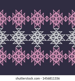 Ethnic boho seamless pattern. Lace. Embroidery on fabric. Patchwork texture. Weaving. Traditional ornament. Tribal pattern. Folk motif. Can be used for wallpaper, textile, wrapping, web.