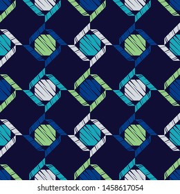 Ethnic boho seamless pattern. Lace. Embroidery on fabric. Patchwork texture. Weaving. Traditional ornament. Tribal pattern. Folk motif. Can be used for wallpaper, textile, wrapping, web.