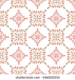 Ethnic boho seamless pattern. Lace. Embroidery on fabric. Patchwork texture. Weaving. Traditional ornament. Tribal pattern. Folk motif. Can be used for wallpaper, textile, wrapping, web.