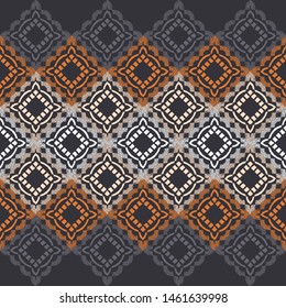 Ethnic boho seamless pattern. Lace. Embroidery on fabric. Patchwork texture. Weaving. Traditional ornament. Tribal pattern. Folk motif. Can be used for wallpaper, textile, wrapping, web.