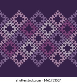 Ethnic boho seamless pattern. Lace. Embroidery on fabric. Patchwork texture. Weaving. Traditional ornament. Tribal pattern. Folk motif. Can be used for wallpaper, textile, wrapping, web.