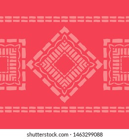 Ethnic boho seamless pattern. Lace. Embroidery on fabric. Patchwork texture. Weaving. Traditional ornament. Tribal pattern. Folk motif. Can be used for wallpaper, textile, wrapping, web.