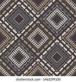 Ethnic boho seamless pattern. Lace. Embroidery on fabric. Patchwork texture. Weaving. Traditional ornament. Tribal pattern. Folk motif. Can be used for wallpaper, textile, wrapping, web.