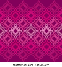 Ethnic boho seamless pattern. Lace. Embroidery on fabric. Patchwork texture. Weaving. Traditional ornament. Tribal pattern. Folk motif. Can be used for wallpaper, textile, wrapping, web.