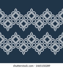 Ethnic boho seamless pattern. Lace. Embroidery on fabric. Patchwork texture. Weaving. Traditional ornament. Tribal pattern. Folk motif. Can be used for wallpaper, textile, wrapping, web.