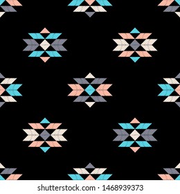 Ethnic boho seamless pattern. Lace. Embroidery on fabric. Patchwork texture. Weaving. Traditional ornament. Tribal pattern. Folk motif. Can be used for wallpaper, textile, wrapping, web.