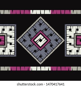 Ethnic boho seamless pattern. Lace. Embroidery on fabric. Patchwork texture. Weaving. Traditional ornament. Tribal pattern. Folk motif. Can be used for wallpaper, textile, wrapping, web.