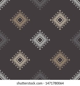 Ethnic boho seamless pattern. Lace. Embroidery on fabric. Patchwork texture. Weaving. Traditional ornament. Tribal pattern. Folk motif. Can be used for wallpaper, textile, wrapping, web.