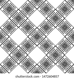 Ethnic boho seamless pattern. Lace. Embroidery on fabric. Patchwork texture. Weaving. Traditional ornament. Tribal pattern. Folk motif. Can be used for wallpaper, textile, wrapping, web.