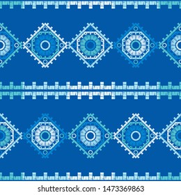 Ethnic boho seamless pattern. Lace. Embroidery on fabric. Patchwork texture. Weaving. Traditional ornament. Tribal pattern. Folk motif. Can be used for wallpaper, textile, wrapping, web.
