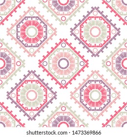 Ethnic boho seamless pattern. Lace. Embroidery on fabric. Patchwork texture. Weaving. Traditional ornament. Tribal pattern. Folk motif. Can be used for wallpaper, textile, wrapping, web.