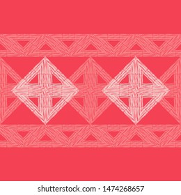 Ethnic boho seamless pattern. Lace. Embroidery on fabric. Patchwork texture. Weaving. Traditional ornament. Tribal pattern. Folk motif. Can be used for wallpaper, textile, wrapping, web.