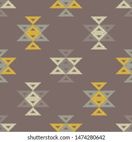 Ethnic boho seamless pattern. Lace. Embroidery on fabric. Patchwork texture. Weaving. Traditional ornament. Tribal pattern. Folk motif. Can be used for wallpaper, textile, wrapping, web.