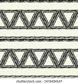 Ethnic boho seamless pattern. Lace. Embroidery on fabric. Patchwork texture. Weaving. Traditional ornament. Tribal pattern. Folk motif. Can be used for wallpaper, textile, wrapping, web.