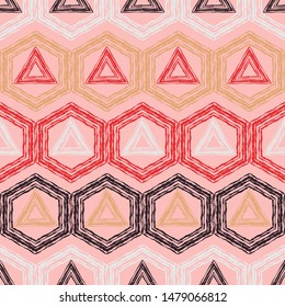 Ethnic boho seamless pattern. Lace. Embroidery on fabric. Patchwork texture. Weaving. Traditional ornament. Tribal pattern. Folk motif. Can be used for wallpaper, textile, wrapping, web.