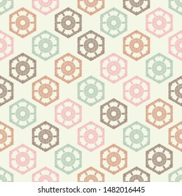 Ethnic boho seamless pattern. Lace. Embroidery on fabric. Patchwork texture. Weaving. Traditional ornament. Tribal pattern. Folk motif. Can be used for wallpaper, textile, wrapping, web.