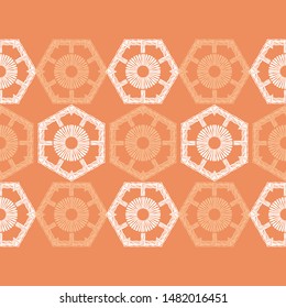 Ethnic boho seamless pattern. Lace. Embroidery on fabric. Patchwork texture. Weaving. Traditional ornament. Tribal pattern. Folk motif. Can be used for wallpaper, textile, wrapping, web.