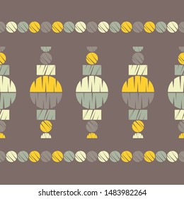 Ethnic boho seamless pattern. Lace. Embroidery on fabric. Patchwork texture. Weaving. Traditional ornament. Tribal pattern. Folk motif. Can be used for wallpaper, textile, wrapping, web.