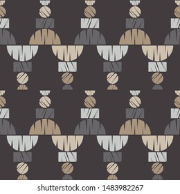 Ethnic boho seamless pattern. Lace. Embroidery on fabric. Patchwork texture. Weaving. Traditional ornament. Tribal pattern. Folk motif. Can be used for wallpaper, textile, wrapping, web.