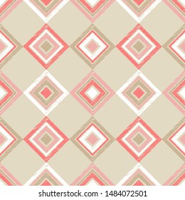 Ethnic boho seamless pattern. Lace. Embroidery on fabric. Patchwork texture. Weaving. Traditional ornament. Tribal pattern. Folk motif. Can be used for wallpaper, textile, wrapping, web.