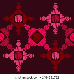 Ethnic boho seamless pattern. Lace. Embroidery on fabric. Patchwork texture. Weaving. Traditional ornament. Tribal pattern. Folk motif. Can be used for wallpaper, textile, wrapping, web.