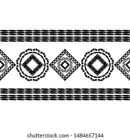 Ethnic boho seamless pattern. Lace. Embroidery on fabric. Patchwork texture. Weaving. Traditional ornament. Tribal pattern. Folk motif. Can be used for wallpaper, textile, wrapping, web.