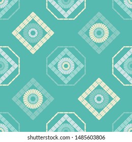 Ethnic boho seamless pattern. Lace. Embroidery on fabric. Patchwork texture. Weaving. Traditional ornament. Tribal pattern. Folk motif. Can be used for wallpaper, textile, wrapping, web.