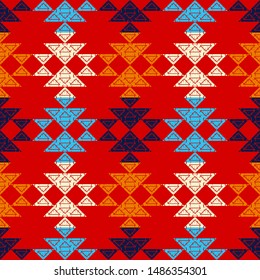 Ethnic boho seamless pattern. Lace. Embroidery on fabric. Patchwork texture. Weaving. Traditional ornament. Tribal pattern. Folk motif. Can be used for wallpaper, textile, wrapping, web.