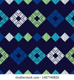 Ethnic boho seamless pattern. Lace. Embroidery on fabric. Patchwork texture. Weaving. Traditional ornament. Tribal pattern. Folk motif. Can be used for wallpaper, textile, wrapping, web.