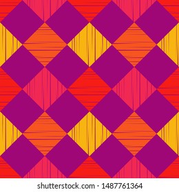 Ethnic boho seamless pattern. Lace. Embroidery on fabric. Patchwork texture. Weaving. Traditional ornament. Tribal pattern. Folk motif. Can be used for wallpaper, textile, wrapping, web.