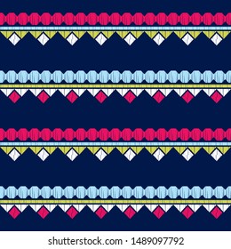 Ethnic boho seamless pattern. Lace. Embroidery on fabric. Patchwork texture. Weaving. Traditional ornament. Tribal pattern. Folk motif. Can be used for wallpaper, textile, wrapping, web.