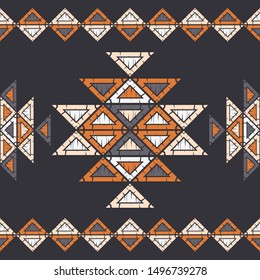 Ethnic boho seamless pattern. Lace. Embroidery on fabric. Patchwork texture. Weaving. Traditional ornament. Tribal pattern. Folk motif. Can be used for wallpaper, textile, wrapping, web.