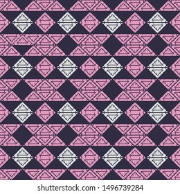 Ethnic boho seamless pattern. Lace. Embroidery on fabric. Patchwork texture. Weaving. Traditional ornament. Tribal pattern. Folk motif. Can be used for wallpaper, textile, wrapping, web.