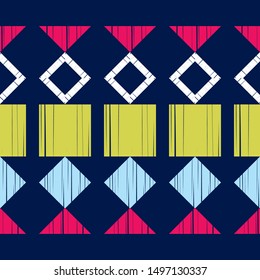 Ethnic boho seamless pattern. Lace. Embroidery on fabric. Patchwork texture. Weaving. Traditional ornament. Tribal pattern. Folk motif. Can be used for wallpaper, textile, wrapping, web.