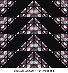 Ethnic boho seamless pattern. Lace. Embroidery on fabric. Patchwork texture. Weaving. Traditional ornament. Tribal pattern. Folk motif. Can be used for wallpaper, textile, wrapping, web.