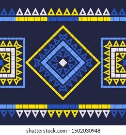 Ethnic boho seamless pattern. Lace. Embroidery on fabric. Patchwork texture. Weaving. Traditional ornament. Tribal pattern. Folk motif. Can be used for wallpaper, textile, wrapping, web.