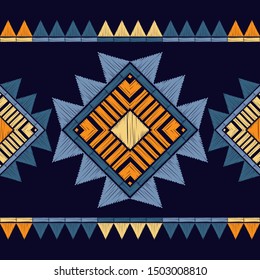 Ethnic boho seamless pattern. Lace. Embroidery on fabric. Patchwork texture. Weaving. Traditional ornament. Tribal pattern. Folk motif. Can be used for wallpaper, textile, wrapping, web.