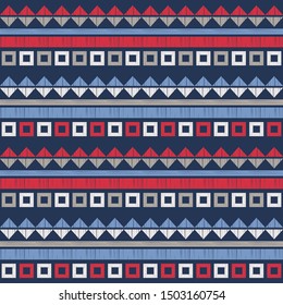 Ethnic boho seamless pattern. Lace. Embroidery on fabric. Patchwork texture. Weaving. Traditional ornament. Tribal pattern. Folk motif. Can be used for wallpaper, textile, wrapping, web.