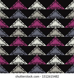 Ethnic boho seamless pattern. Lace. Embroidery on fabric. Patchwork texture. Weaving. Traditional ornament. Tribal pattern. Folk motif. Can be used for wallpaper, textile, wrapping, web.