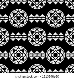 Ethnic boho seamless pattern. Lace. Embroidery on fabric. Patchwork texture. Weaving. Traditional ornament. Tribal pattern. Folk motif. Can be used for wallpaper, textile, wrapping, web. 