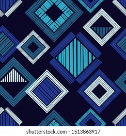 Ethnic boho seamless pattern. Lace. Embroidery on fabric. Patchwork texture. Weaving. Traditional ornament. Tribal pattern. Folk motif. Can be used for wallpaper, textile, wrapping, web.