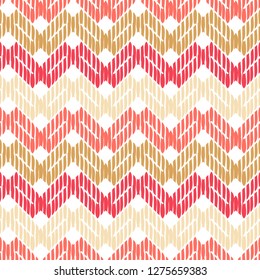 Ethnic boho seamless pattern. Mosaic of striped zigzag. Traditional ornament. Tribal pattern. Folk motif. Can be used for wallpaper, textile, invitation card, wrapping, web page background.